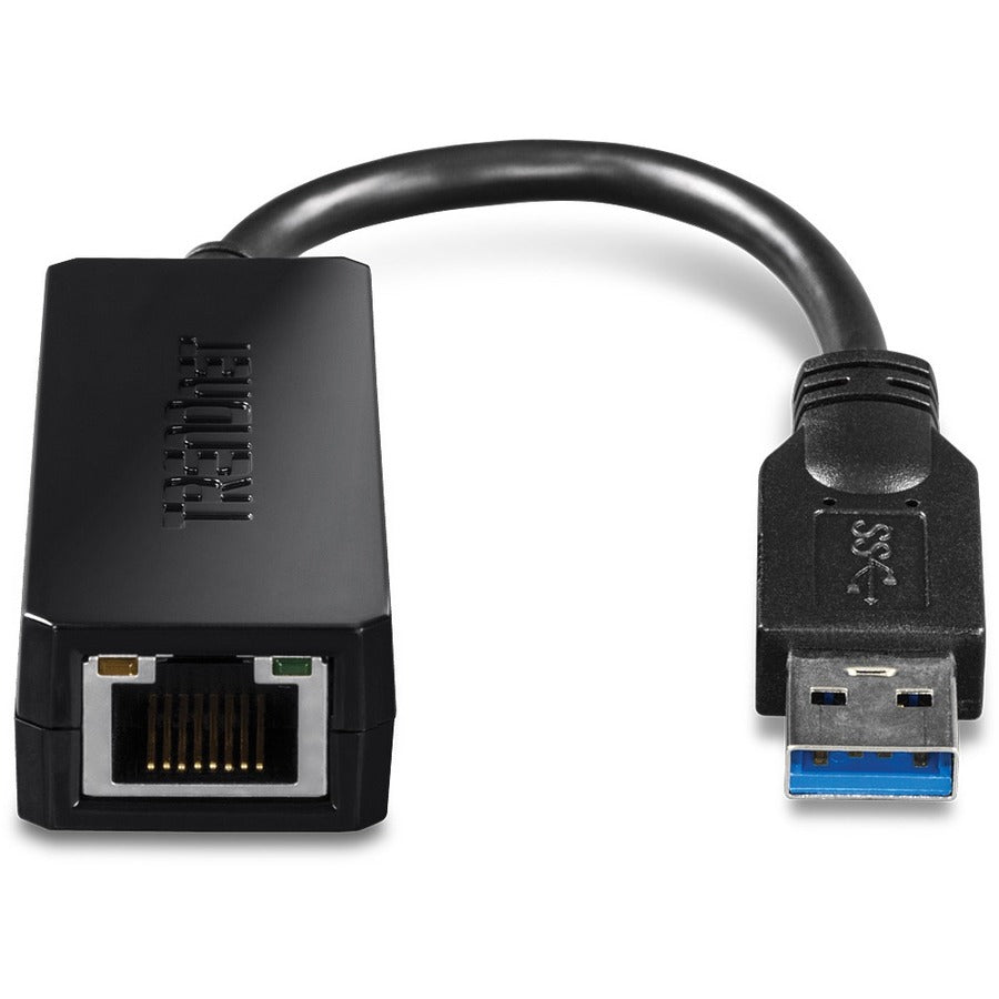 Alternate-Image1 Image for TRENDnet USB 3.0 To Gigabit Ethernet Adapter, Full Duplex 2Gbps Ethernet Speeds, Up To 1Gbps, USB-A, Windows & Mac Compatibility, USB Powered, Simple Setup, Black, TU3-ETG