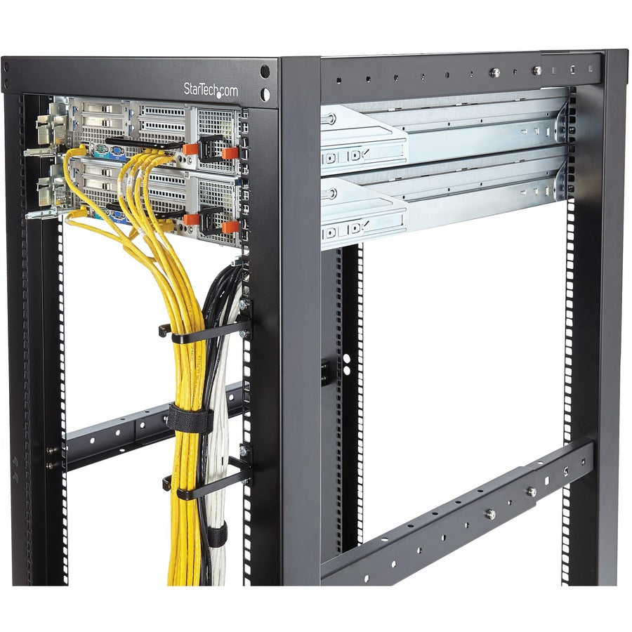 Alternate-Image3 Image for StarTech 1U Vertical Cable Management D-Ring Hook, Server Rack Cable Management, Vertical Cable Manager, Network Rack Wire Organizer