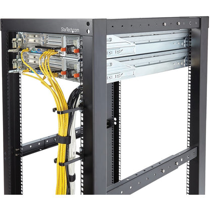 Alternate-Image3 Image for StarTech 1U Vertical Cable Management D-Ring Hook, Server Rack Cable Management, Vertical Cable Manager, Network Rack Wire Organizer
