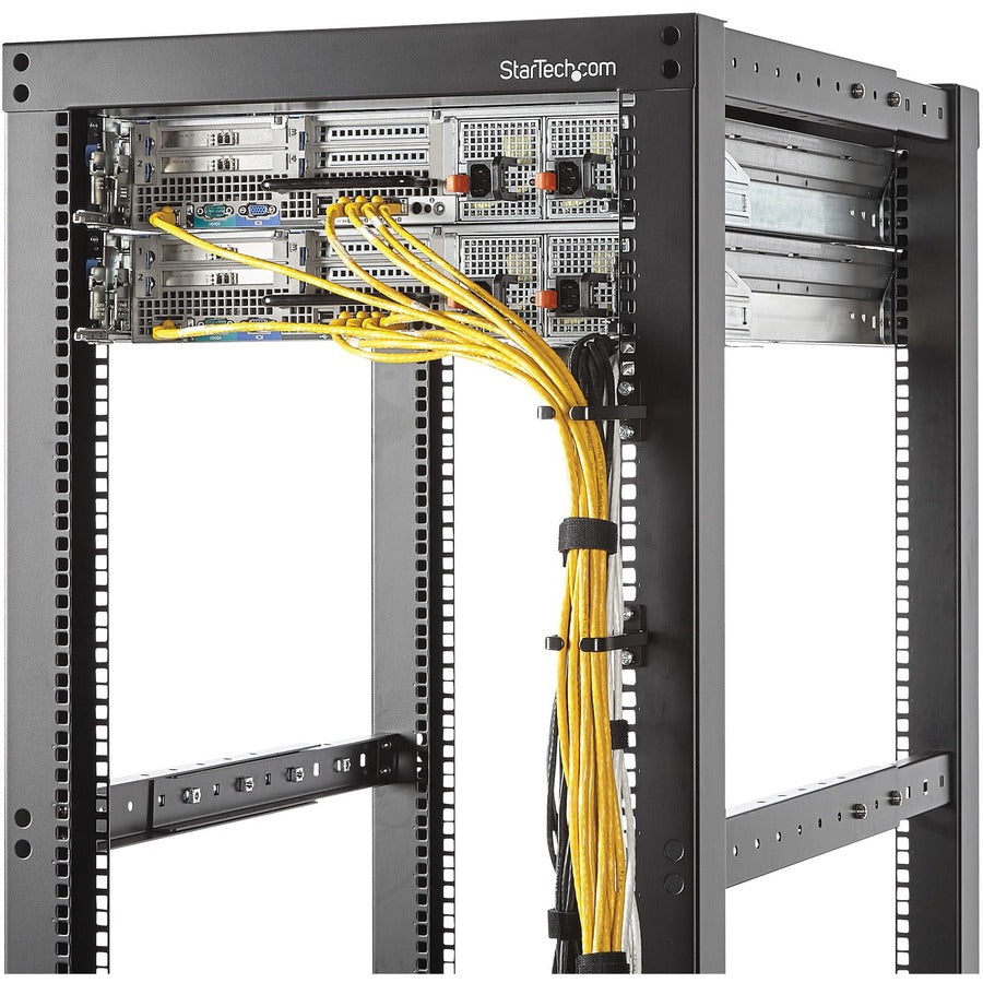 Alternate-Image1 Image for StarTech 1U Vertical Cable Management D-Ring Hook, Server Rack Cable Management, Vertical Cable Manager, Network Rack Wire Organizer