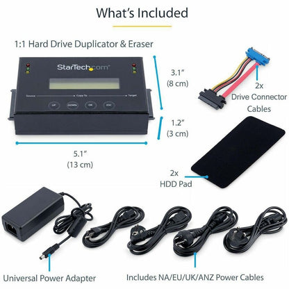 Alternate-Image5 Image for StarTech 1:1 Standalone Hard Drive Duplicator & Eraser, SATA HDD / SSD Disk Cloner / Copier / Wiper / Sanitizer, TAA Compliant