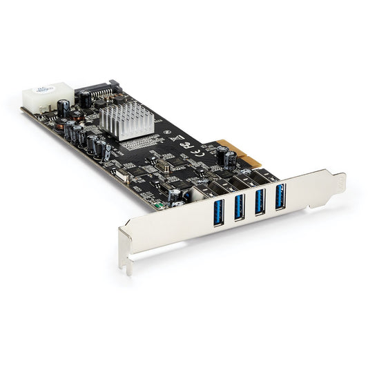 Main Image for StarTech.com 4 Port PCI Express (PCIe) SuperSpeed USB 3.0 Card Adapter w/ 4 Dedicated 5Gbps Channels - UASP - SATA/LP4 Power