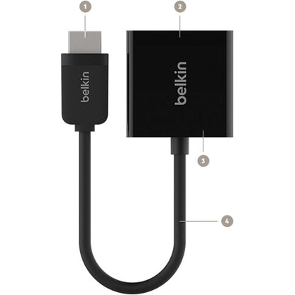 Alternate-Image6 Image for Belkin HDMI to VGA with Audio Adapter Cable for portable devices - 3.5mm Audio Adapter, M/F, 1080p