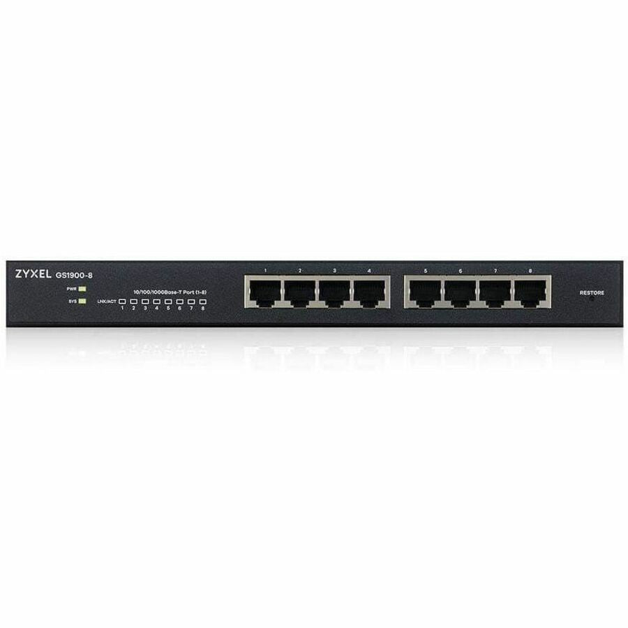 Alternate-Image2 Image for ZyXEL GS1900-8 Fanless 8 Port GbE L2 Web Managed Desktop Switch