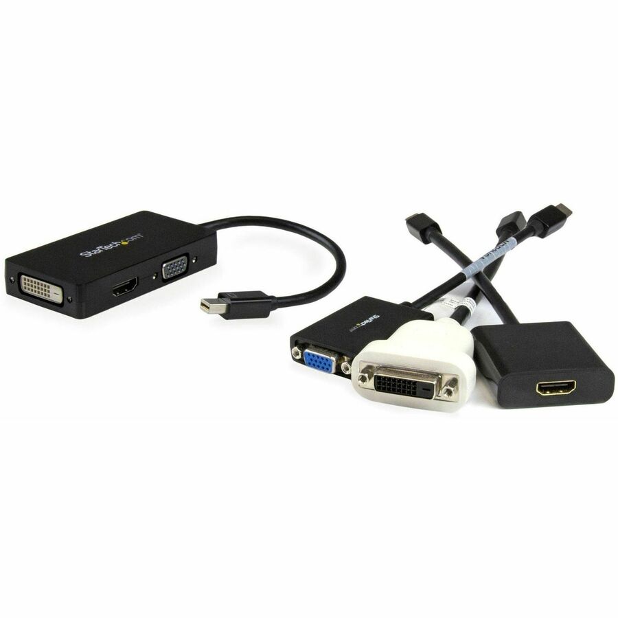 Alternate-Image3 Image for StarTech.com Mini DisplayPort Adapter - 3-in-1 - 1080p - Monitor Adapter - Mini DP to HDMI / VGA / DVI Adapter Hub