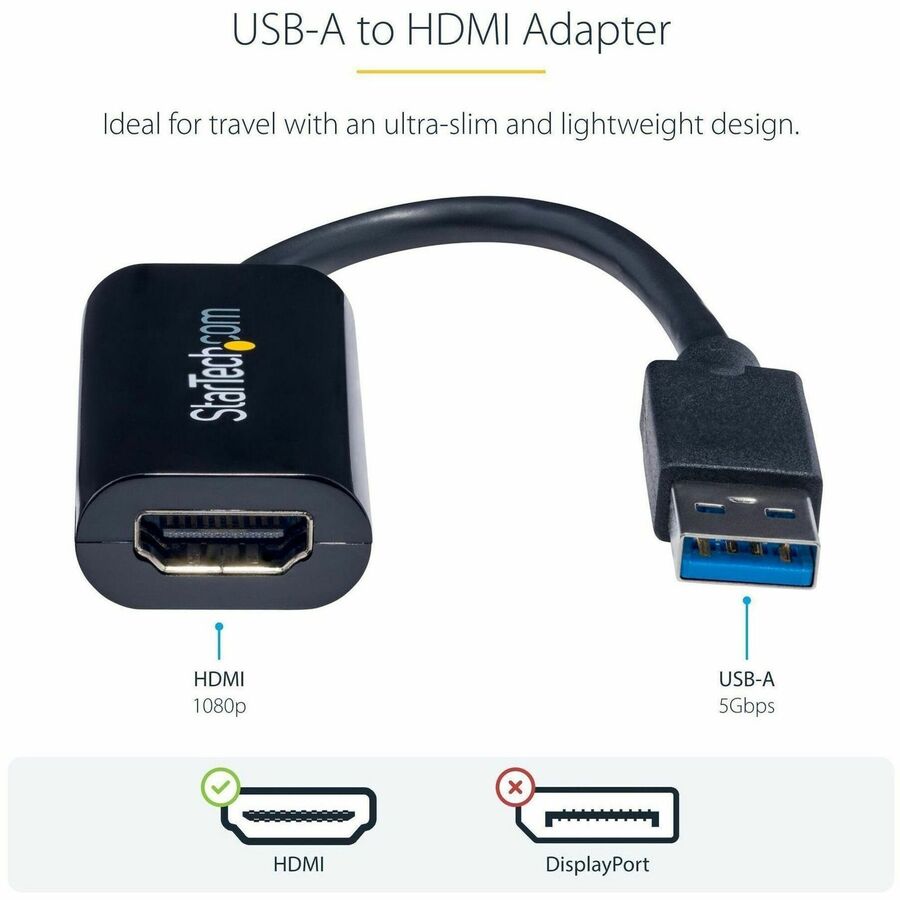 Alternate-Image2 Image for StarTech.com USB 3.0 to HDMI Adapter, USB to HDMI Monitor Converter for Windows, 1080P (no support for macOS/ChromeOS/Linux) - TAA