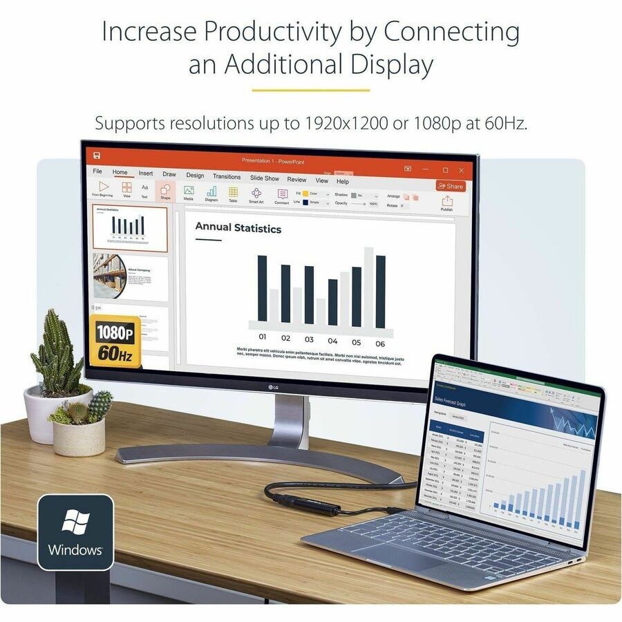 Alternate-Image1 Image for StarTech.com USB 3.0 to HDMI Adapter, USB to HDMI Monitor Converter for Windows, 1080P (no support for macOS/ChromeOS/Linux) - TAA