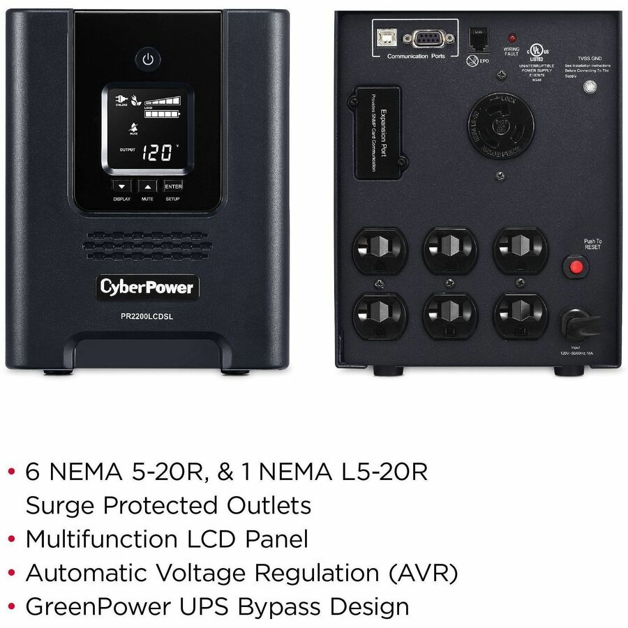 Alternate-Image2 Image for CyberPower PR2200LCDSL Smart App Sinewave UPS Systems