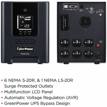 Alternate-Image2 Image for CyberPower PR2200LCDSL Smart App Sinewave UPS Systems