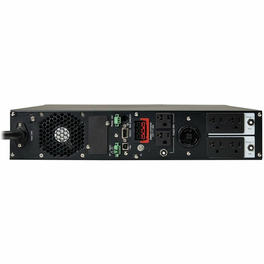 Rear Image for Eaton Tripp Lite Series SmartOnline 3000VA 2700W 120V Double-Conversion UPS - 7 Outlets, Extended Run, Network Card Option, LCD, USB, DB9, 2U Rack/Tower