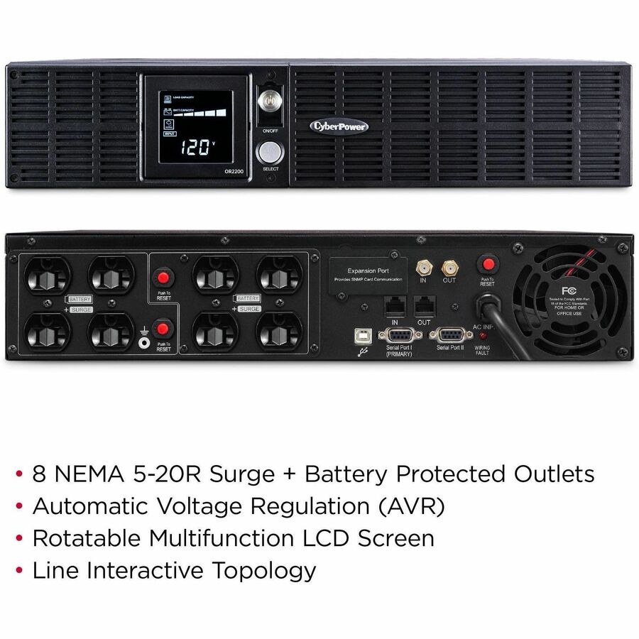 Alternate-Image2 Image for CyberPower OR2200LCDRT2U Smart App LCD UPS Systems