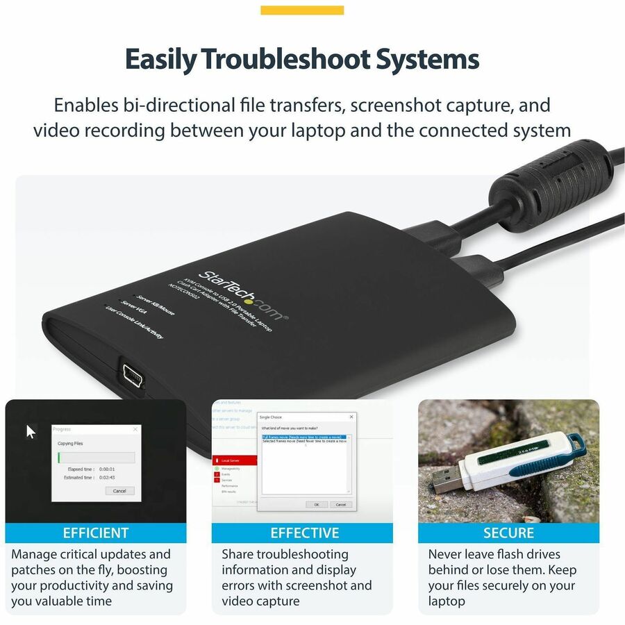 Alternate-Image5 Image for StarTech.com USB Crash Cart Adapter with File Transfer & Video Capture at 1920 x1200 60Hz, TAA
