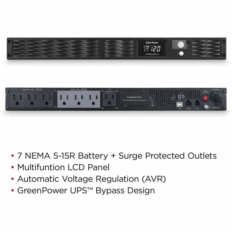 Alternate-Image2 Image for CyberPower PR500LCDRT1U Smart App Sinewave UPS Systems