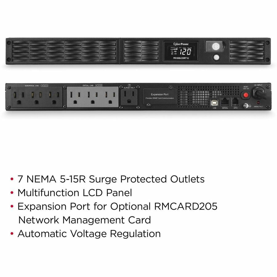 Alternate-Image2 Image for CyberPower PR1000LCDRT1U Smart App Sinewave UPS Systems