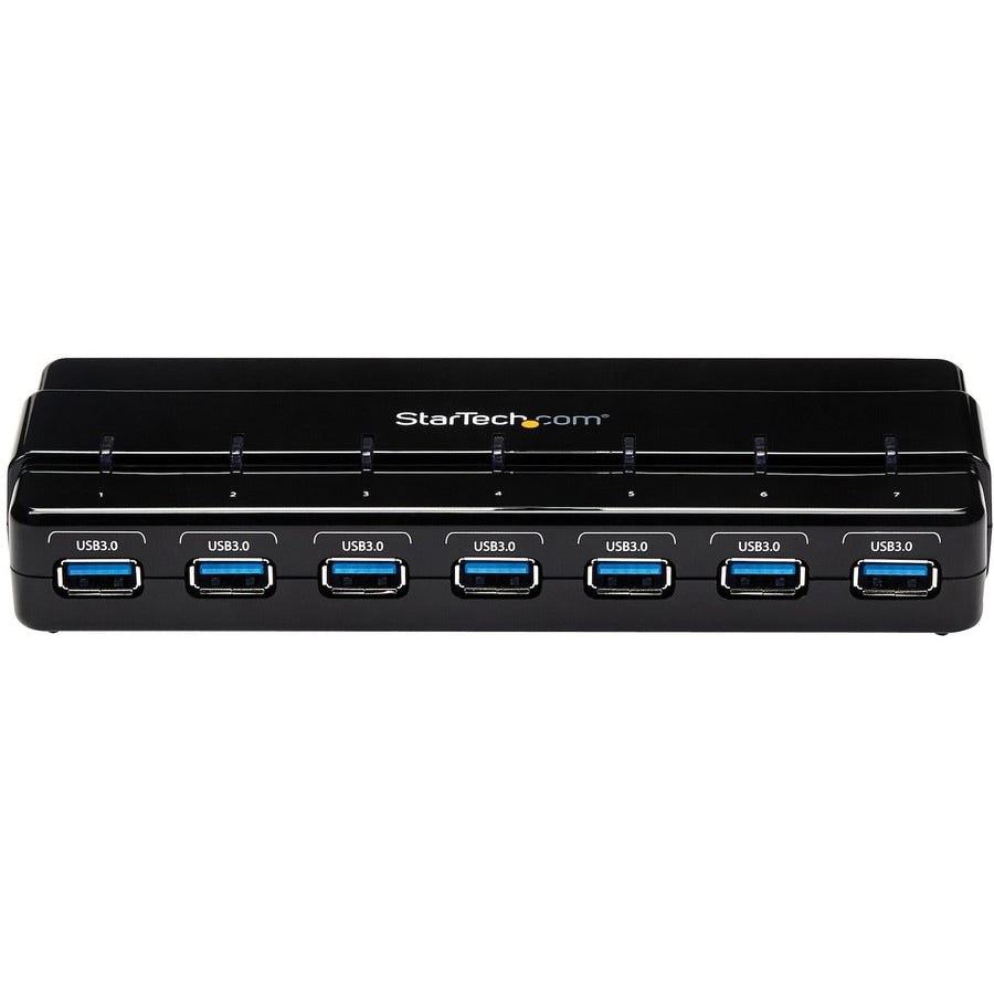 Alternate-Image1 Image for StarTech.com 7 Port SuperSpeed USB 3.0 Hub - 5Gbps - Desktop USB Hub with Power Adapter - Black