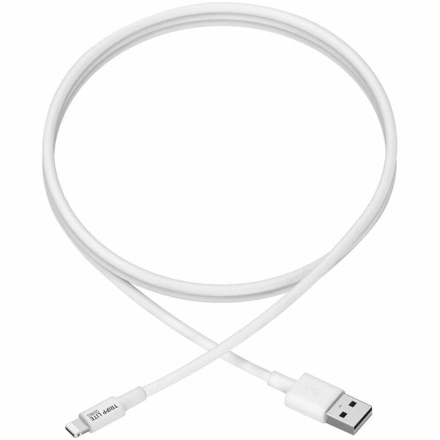 Alternate-Image1 Image for Eaton Tripp Lite Series USB-A to Lightning Sync/Charge Cable (M/M) - MFi Certified, White, 3 ft. (0.9 m)