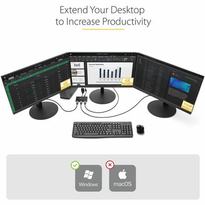 Alternate-Image1 Image for StarTech.com 3-Port DisplayPort 1.2 Splitter, DisplayPort to 3x DP Multi-Monitor Adapter, Dual 4K 30Hz and 1080p Computer MST Hub, Windows