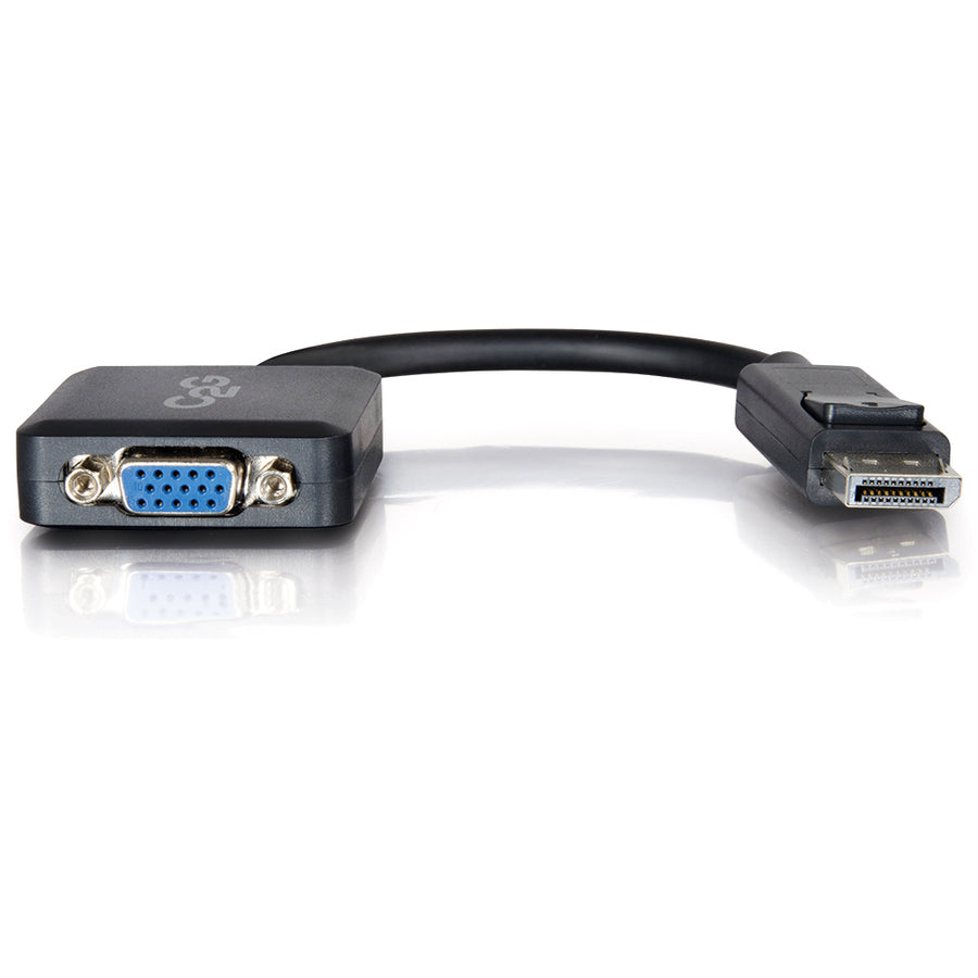 Alternate-Image1 Image for C2G 8in DisplayPort to VGA Active Adapter Converter - DisplayPort Male to VGA Female, 1920 x 1200, Black