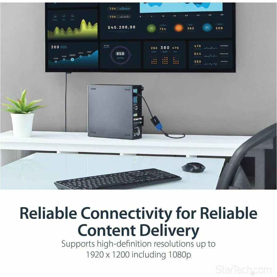 Alternate-Image3 Image for StarTech.com DisplayPort to VGA Adapter, Active DP to VGA Converter, 1080p Video, DP to VGA Adapter Dongle (Digital to Analog), DP 1.2