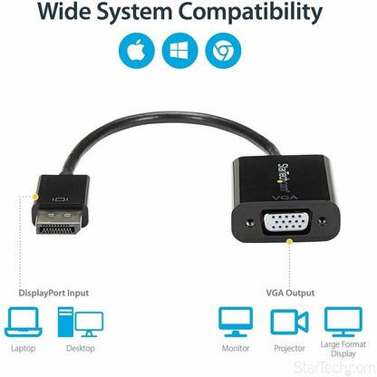 Alternate-Image4 Image for StarTech.com DisplayPort to VGA Adapter, Active DP to VGA Converter, 1080p Video, DP to VGA Adapter Dongle (Digital to Analog), DP 1.2