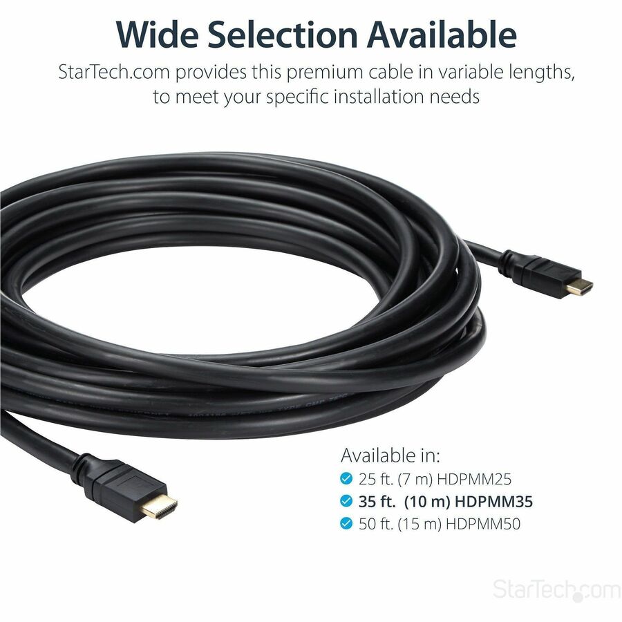 Alternate-Image3 Image for StarTech 35ft In Wall Plenum Rated HDMI Cable, 4K High Speed Long HDMI Cord w/ Ethernet, 4K30Hz UHD, 10.2 Gbps, HDMI 1.4 Display Cable