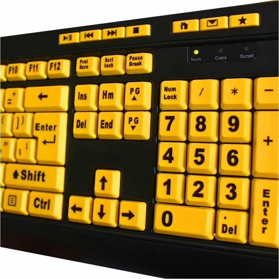 Alternate-Image2 Image for Adesso Luminous 4X Large Print Multimedia Desktop Keyboard