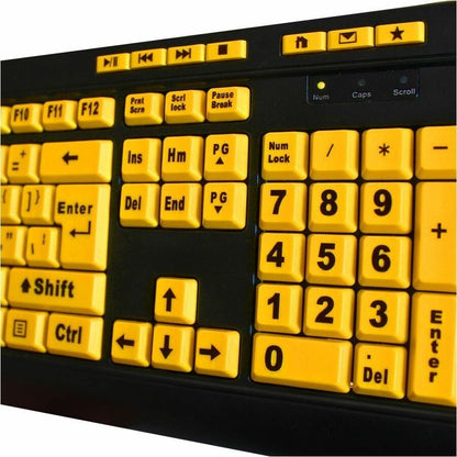 Alternate-Image2 Image for Adesso Luminous 4X Large Print Multimedia Desktop Keyboard