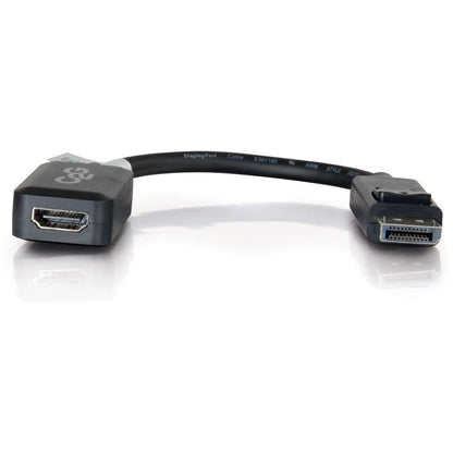 Front Image for C2G 8in DisplayPort to HDMI Adapter Converter - DisplayPort Male to HDMI Female - Black