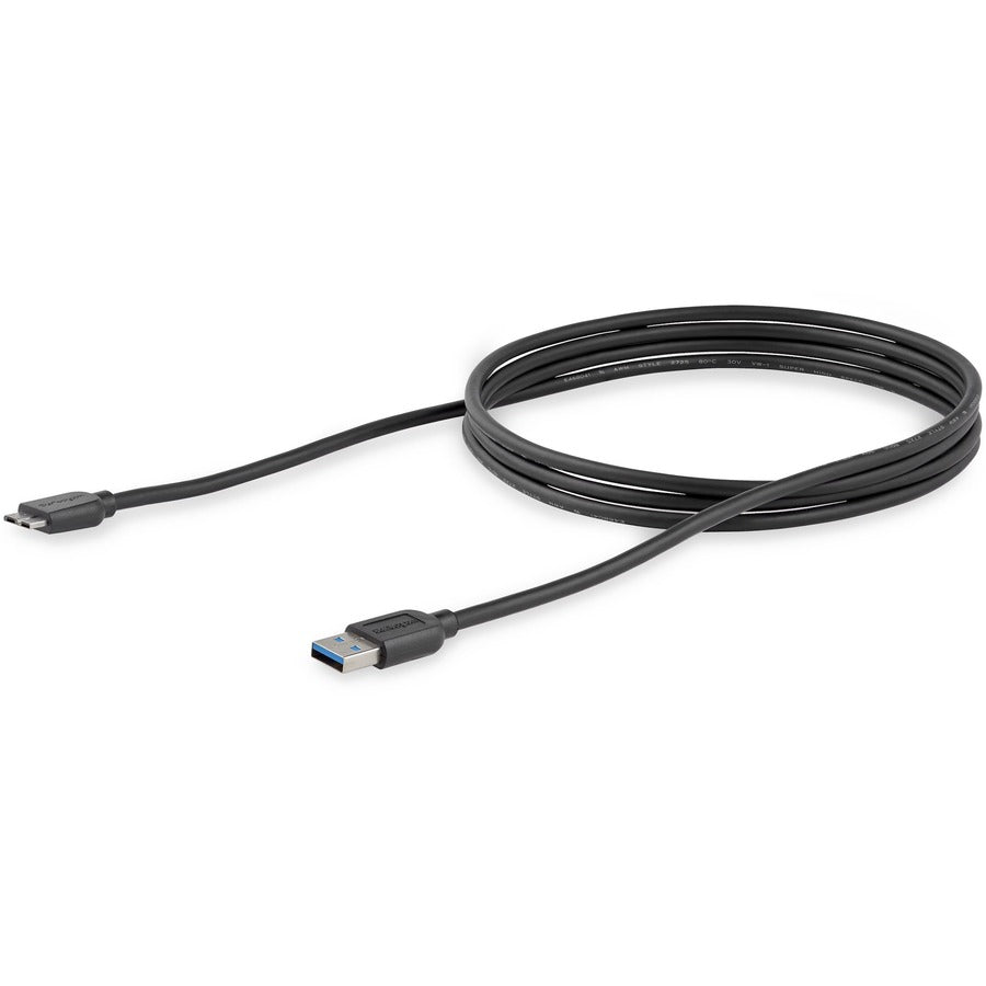 Alternate-Image3 Image for StarTech.com 2m (6ft) Slim SuperSpeed USB 3.0 (5Gbps) A to Micro B Cable - M/M