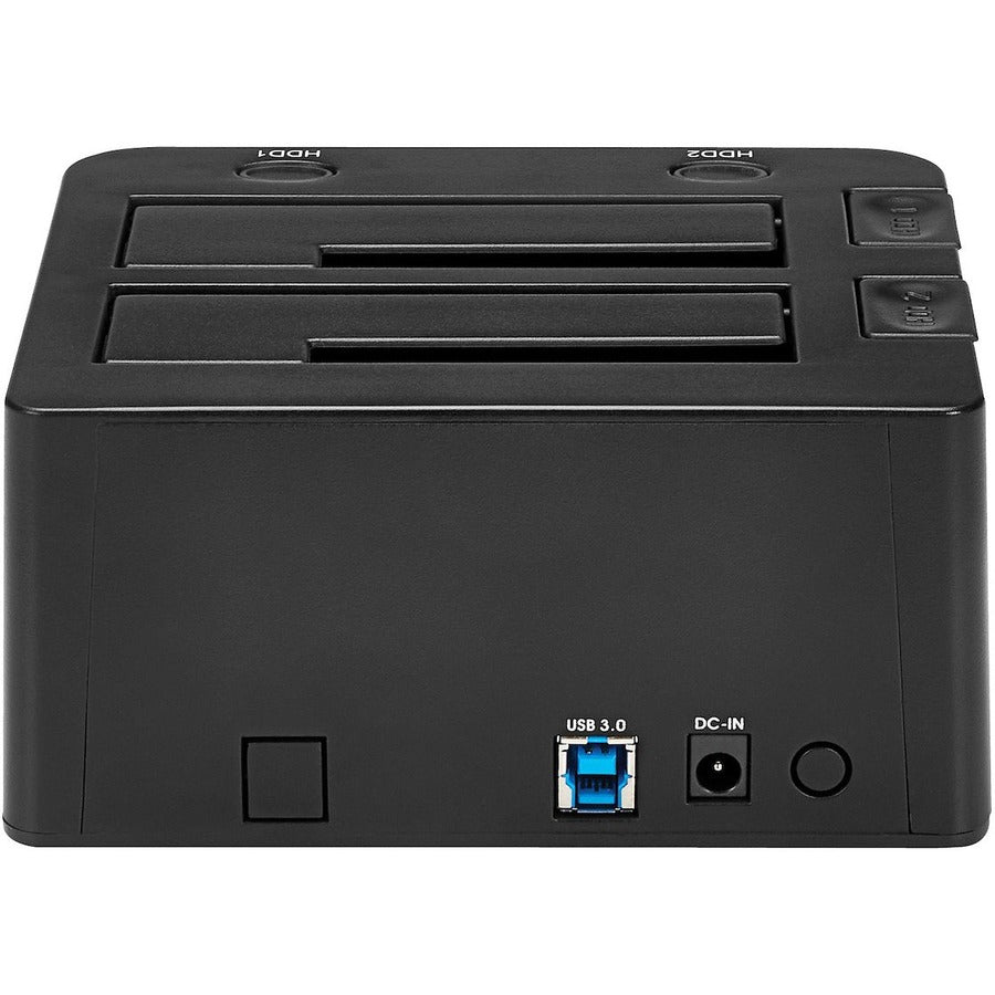 Alternate-Image3 Image for StarTech Dual-Bay USB 3.0 to SATA Hard Drive Docking Station, 2.5/3.5" SATA I/II/III, SSD/HDD Dock, USB Hard Drive Bay, Top-Loading