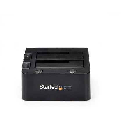 Alternate-Image2 Image for StarTech Dual-Bay USB 3.0 to SATA Hard Drive Docking Station, 2.5/3.5" SATA I/II/III, SSD/HDD Dock, USB Hard Drive Bay, Top-Loading