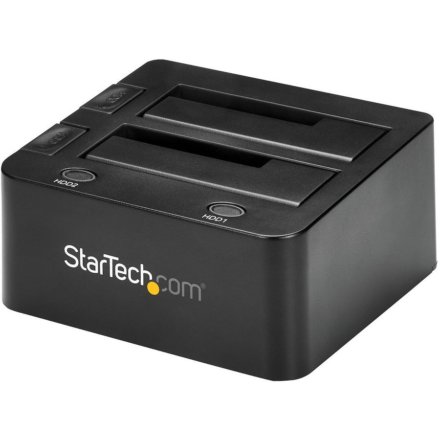 Alternate-Image1 Image for StarTech Dual-Bay USB 3.0 to SATA Hard Drive Docking Station, 2.5/3.5" SATA I/II/III, SSD/HDD Dock, USB Hard Drive Bay, Top-Loading