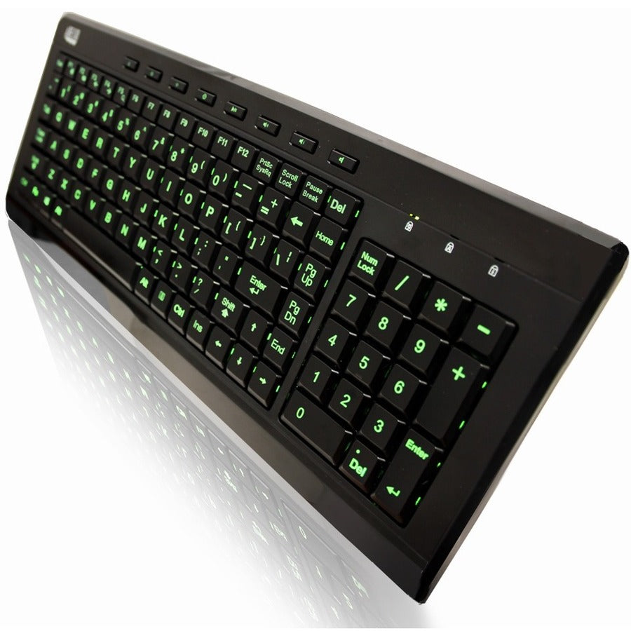 Left Image for Adesso 3-Color Illuminated Compact Multimedia Keyboard