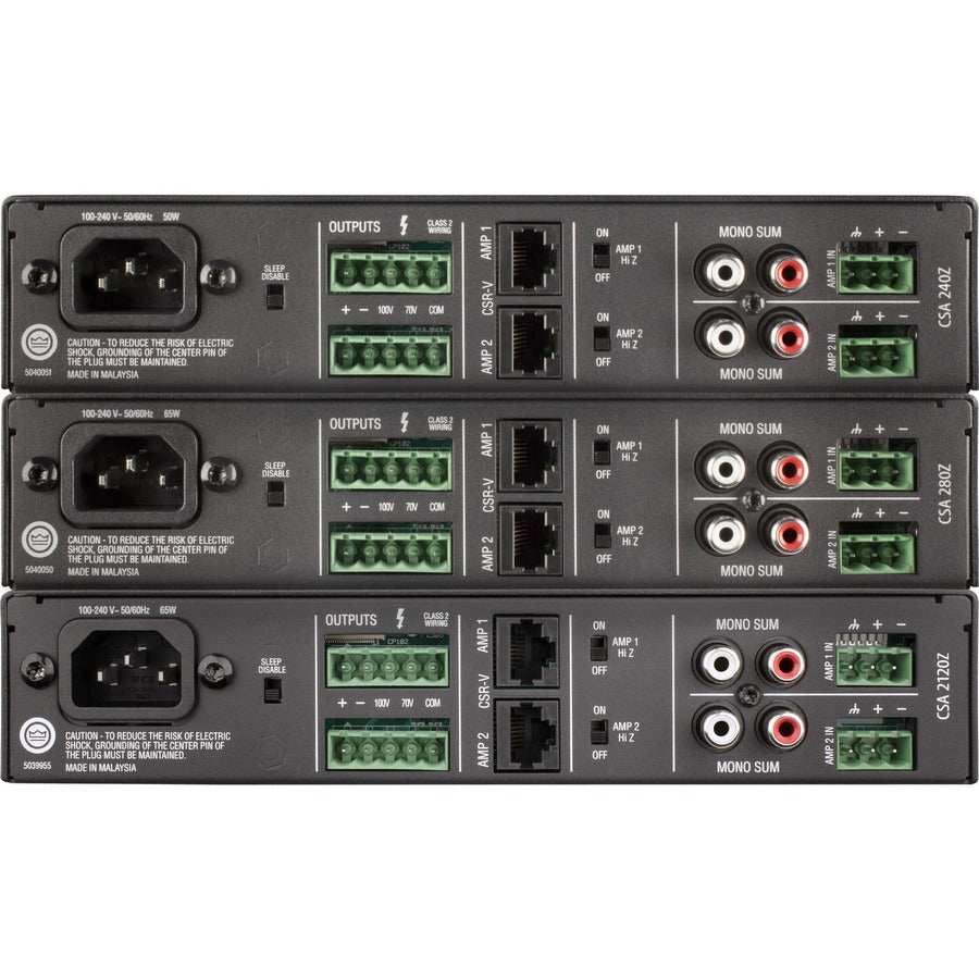 Rear Image for JBL Commercial CSA 240Z Amplifier - 80 W RMS - 2 Channel