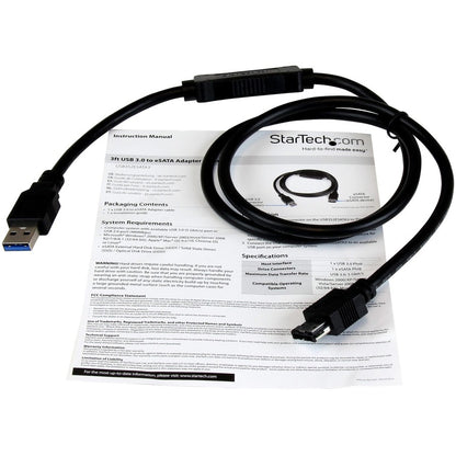 Alternate-Image7 Image for StarTech USB 3.0 to eSATA HDD / SSD / ODD Adapter Cable - 3ft eSATA Hard Drive to USB 3.0 Adapter Cable - SATA 6 Gbps