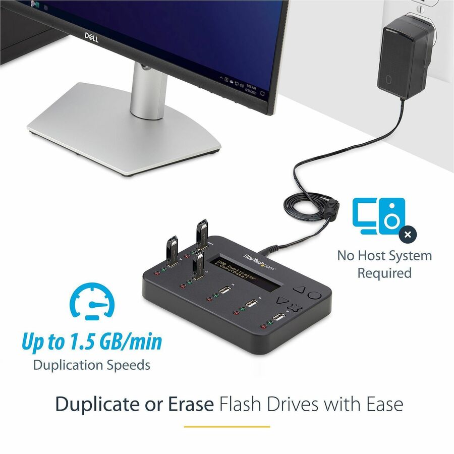 Alternate-Image1 Image for StarTech.com Standalone 1 to 5 USB Thumb Drive Duplicator/Eraser, USB Flash Drive Copier/Cloner, Sector-by-Sector Copy, Sanitizer, TAA