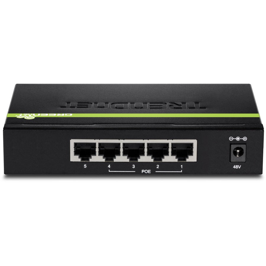Alternate-Image2 Image for TRENDnet 5-Port Gigabit PoE+ Switch, 31 W PoE Budget, 10 Gbps Switching Capacity, Data & Power Through Ethernet To PoE Access Points And IP Cameras, Full & Half Duplex, Black, TPE-TG50g