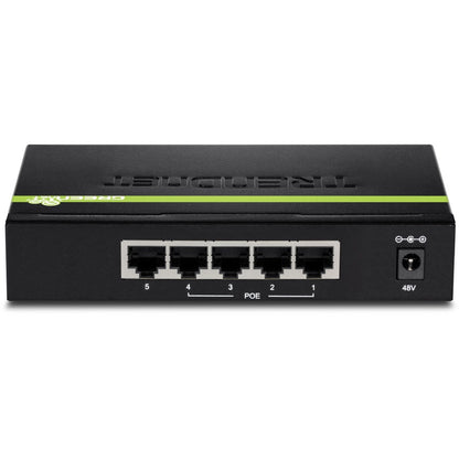 Alternate-Image2 Image for TRENDnet 5-Port Gigabit PoE+ Switch, 31 W PoE Budget, 10 Gbps Switching Capacity, Data & Power Through Ethernet To PoE Access Points And IP Cameras, Full & Half Duplex, Black, TPE-TG50g