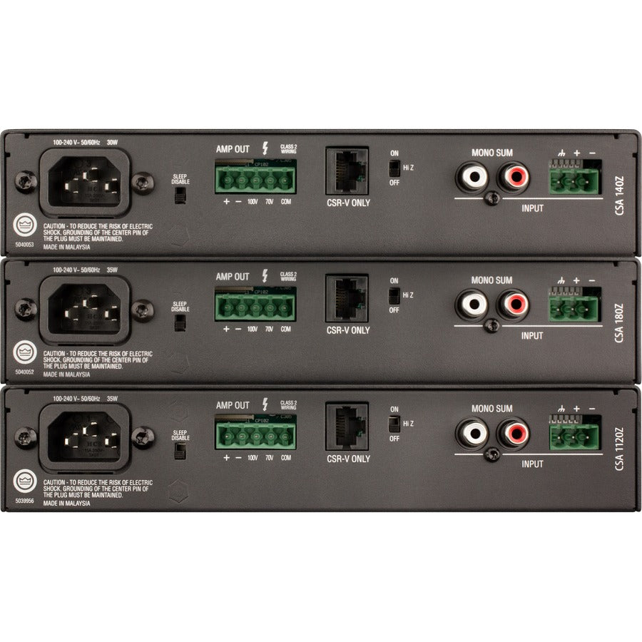 Rear Image for JBL Commercial CSA 140Z Amplifier - 40 W RMS - 1 Channel