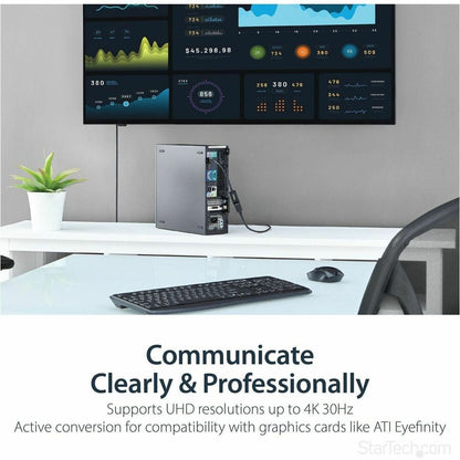 Alternate-Image3 Image for StarTech.com DisplayPort to HDMI Adapter, 4K 30Hz Active DP to HDMI Video Converter, Ultra HD DP 1.2 to HDMI 1.4 Monitor Adapter Dongle