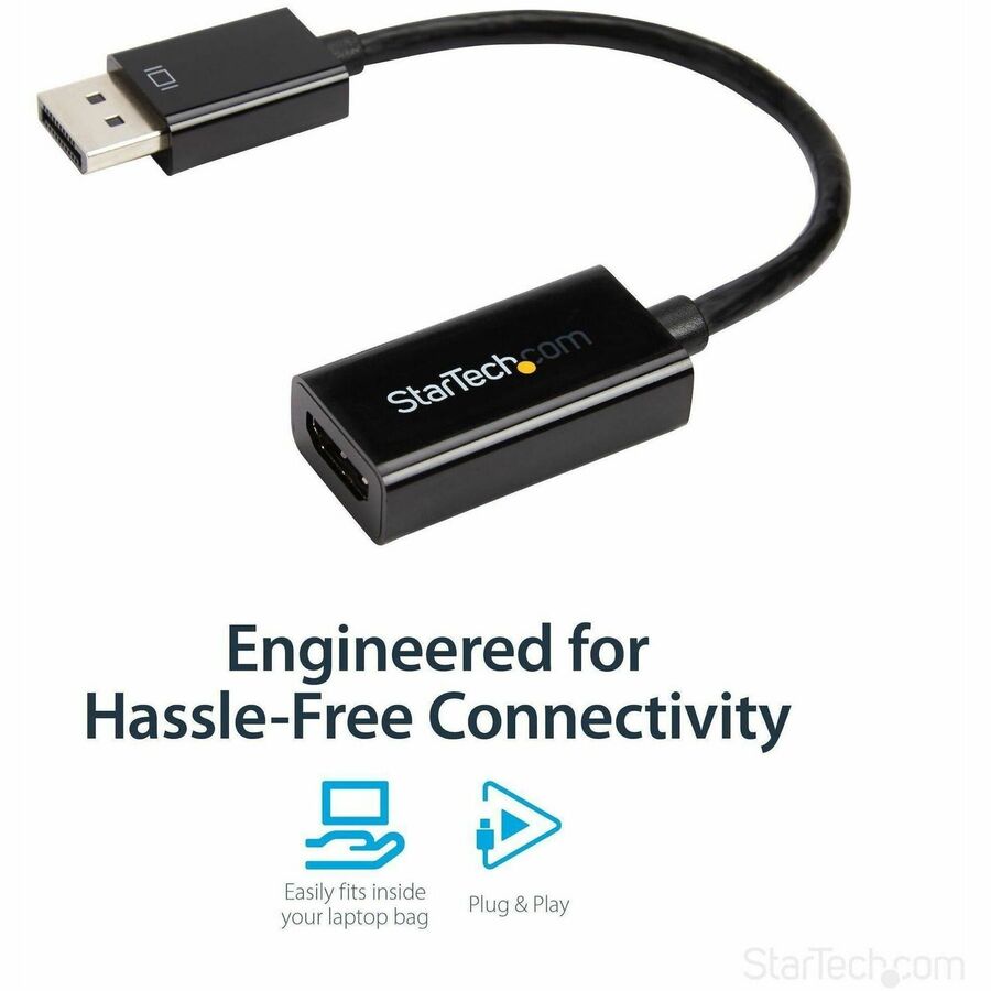 Alternate-Image2 Image for StarTech.com DisplayPort to HDMI Adapter, 4K 30Hz Active DP to HDMI Video Converter, Ultra HD DP 1.2 to HDMI 1.4 Monitor Adapter Dongle