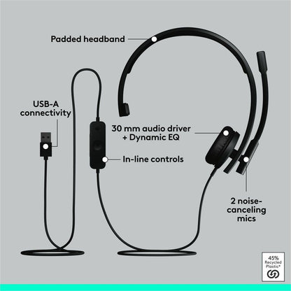 Alternate-Image5 Image for Logitech USB Headset Mono H570e