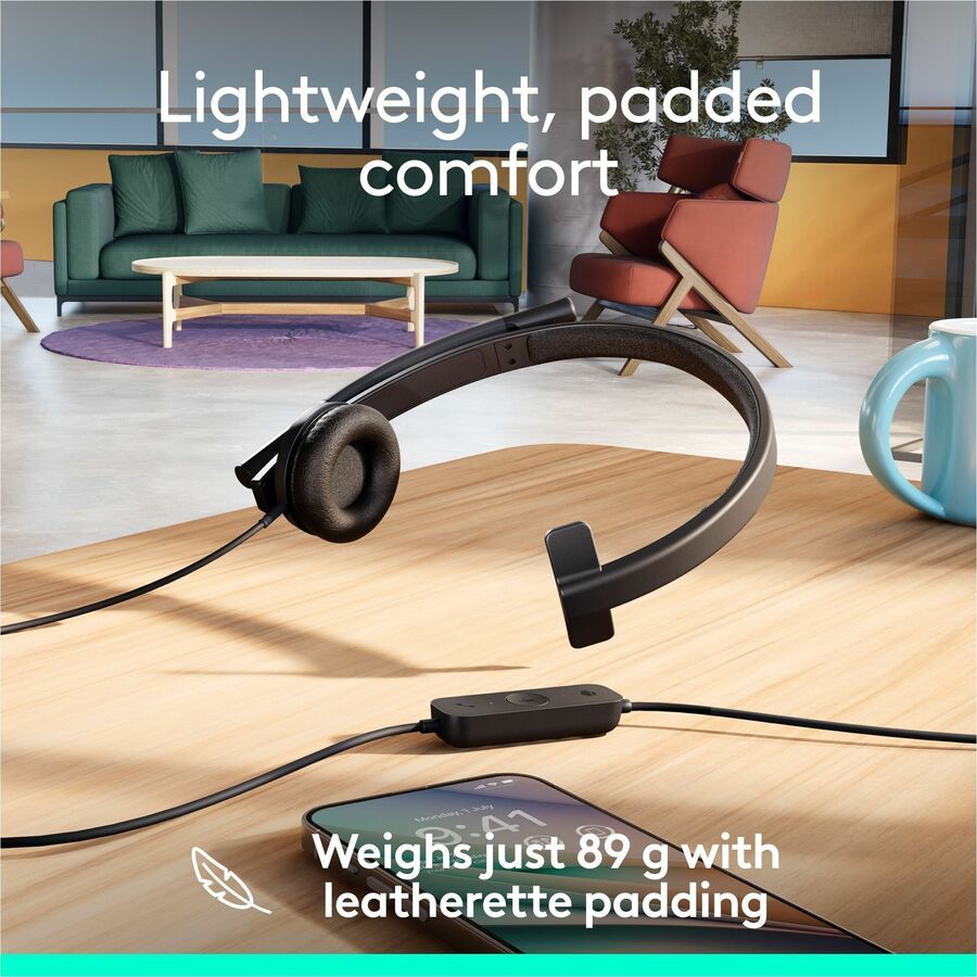Alternate-Image4 Image for Logitech USB Headset Mono H570e