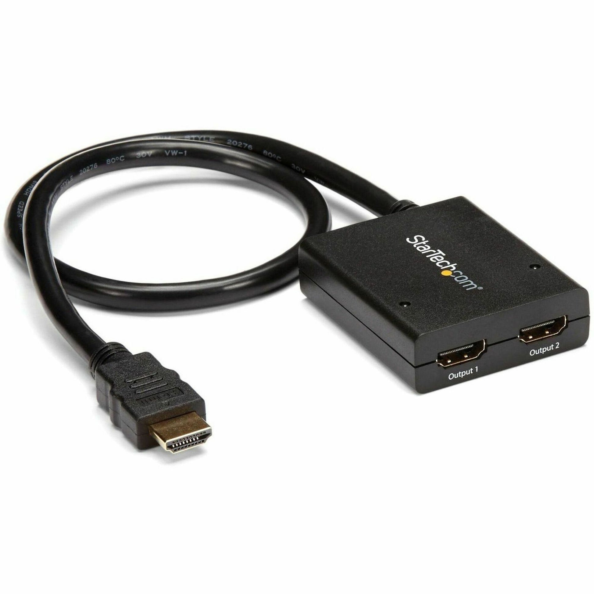 Main Image for StarTech.com HDMI Splitter 1 In 2 Out - 4k 30Hz - 2 Port - Supports 3D video - Powered HDMI Splitter - HDMI Audio Splitter