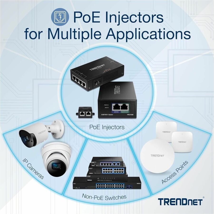 Alternate-Image6 Image for TRENDnet Gigabit PoE Splitter, 1 x Gigabit PoE Input Port, 1 x Gigabit Output Port, Up to 100m (328 ft), Supports 5V, 9V, 12V Devices, 802.3af PoE Compatible, PoE Powered, Black, TPE-104GS