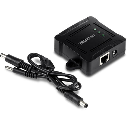 Alternate-Image1 Image for TRENDnet Gigabit PoE Splitter, 1 x Gigabit PoE Input Port, 1 x Gigabit Output Port, Up to 100m (328 ft), Supports 5V, 9V, 12V Devices, 802.3af PoE Compatible, PoE Powered, Black, TPE-104GS
