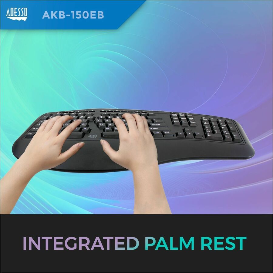 Alternate-Image7 Image for Adesso Color Illuminated Ergonomic Keyboard