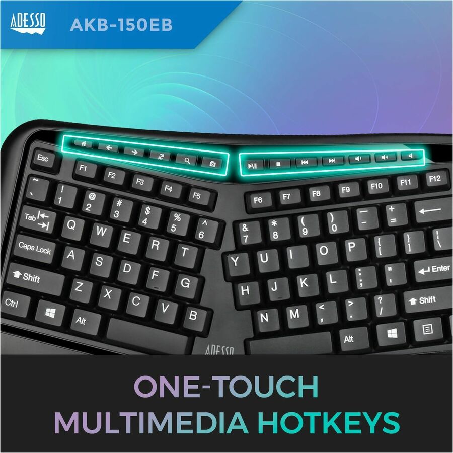 Alternate-Image5 Image for Adesso Color Illuminated Ergonomic Keyboard