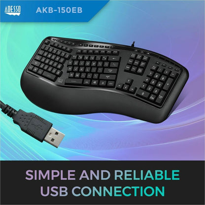 Alternate-Image2 Image for Adesso Color Illuminated Ergonomic Keyboard