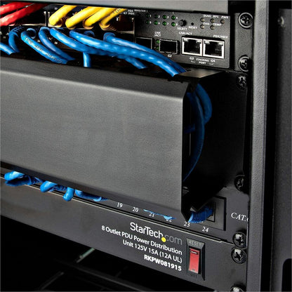 Alternate-Image5 Image for StarTech.com 2U Horizontal Finger Duct Rack Cable Management Panel with Cover